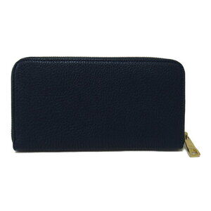 Chloe round leather Blue long wallet Wallet Navy